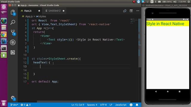 React-Native tutorial #10 Style | inline and internal смотреть онлайн