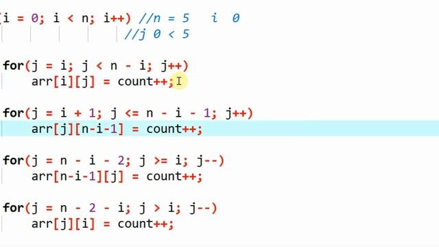 Spiral Pattern Program using C - Language смотреть онлайн