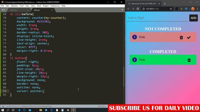 Awesome Todo List Using HTML & CSS & JavaScript (2020) смотреть онлайн