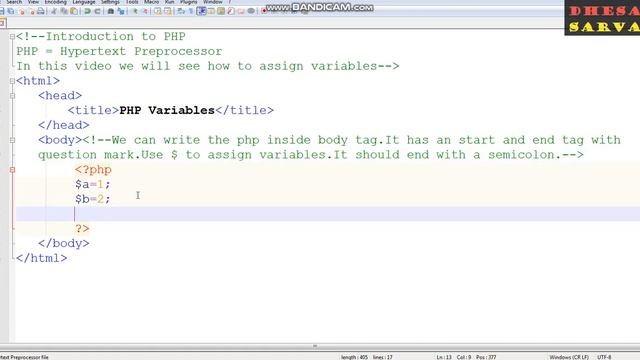 Introduction to PHP & How to assign variables in PHP смотреть онлайн