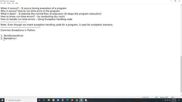 Python Class 20 - Python Exception Handling смотреть онлайн