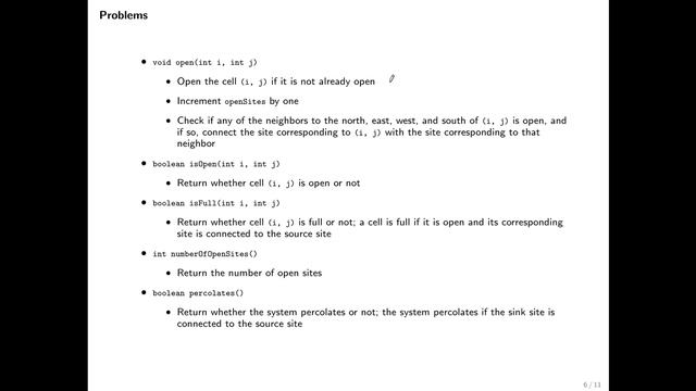 Project 1 (Percolation) Checklist смотреть онлайн