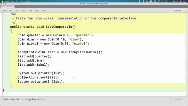 APCSA Object Oriented Design 07.09: interfaces (Comparable, Measurable) смотреть онлайн