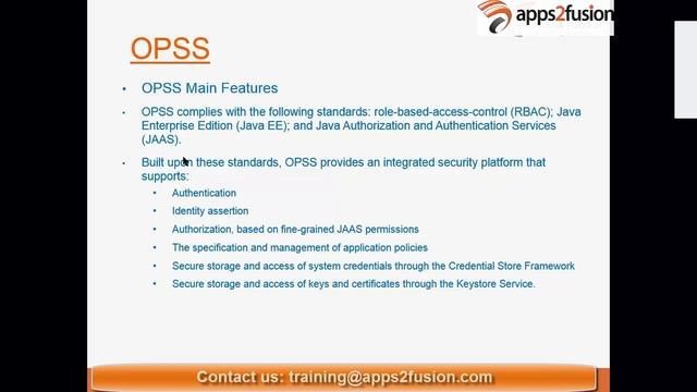 What is OPSS (Oracle Platform Security Services) and its features in Oracle Fusion Middleware смотреть онлайн