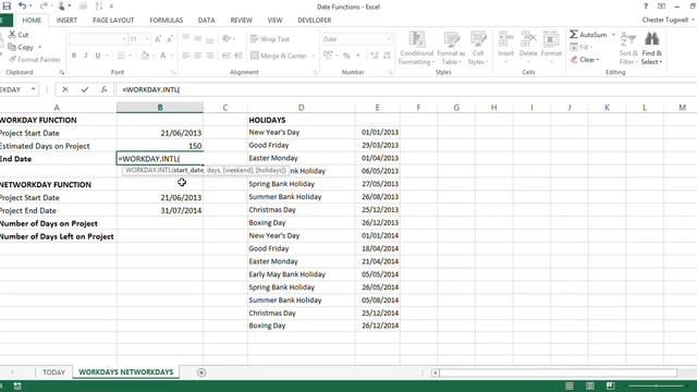 Excel NETWORKDAYS & WORKDAY: Calculate Working Days in Excel смотреть онлайн