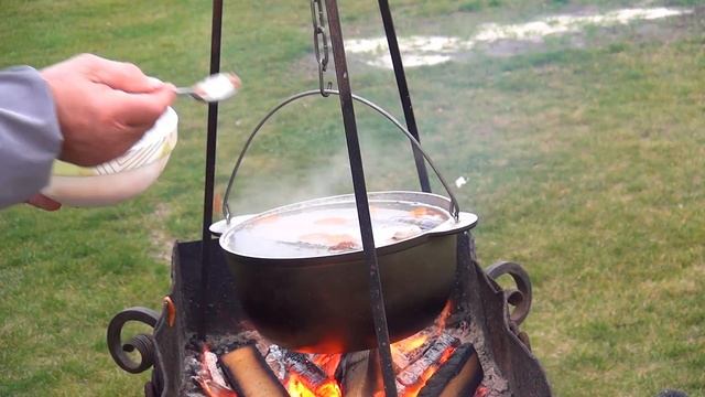 Уха и икра.  Уха из судака и щуки. Быстрая уха. Уха на костре.