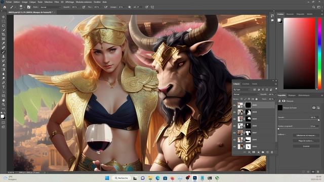 photoshop + Stable Diffusion workflow ( speed art ) Let's make a Minautor and its queen смотреть онлайн