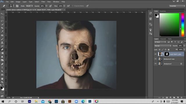 Halloween Skull Face - Photoshop Tutorial.Pixima смотреть онлайн