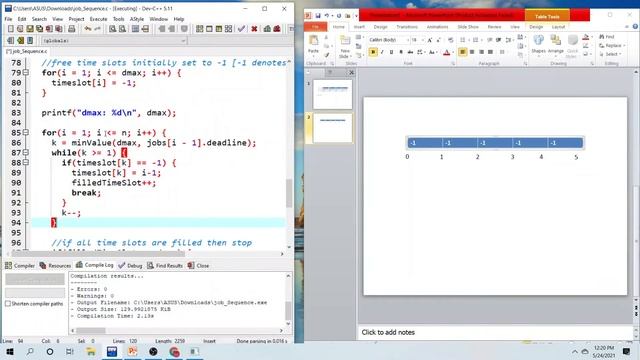 Code implementation of Job Sequencing with deadlines(Greedy Method) in C | Analysis of Algorithm | смотреть онлайн