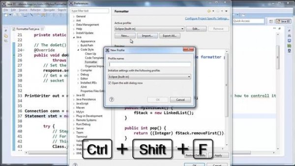 How to control the formatter in eclipse (@formatter:off    @formatter:on)