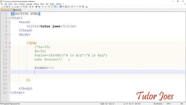 Ternary Operator In PHP Tamil смотреть онлайн