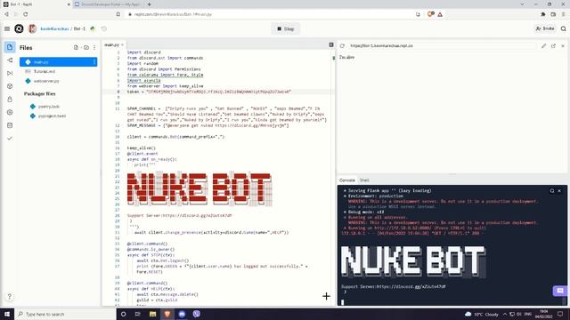DISCORD NUKE BOT TUTORIAL (CHECK DESCRIPTION TO FIND THE BOT) смотреть онлайн