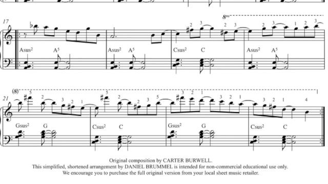 BELLA'S LULLABY (Twilight) - Carter Burwell SIMPLE PIANO SHEET MUSIC