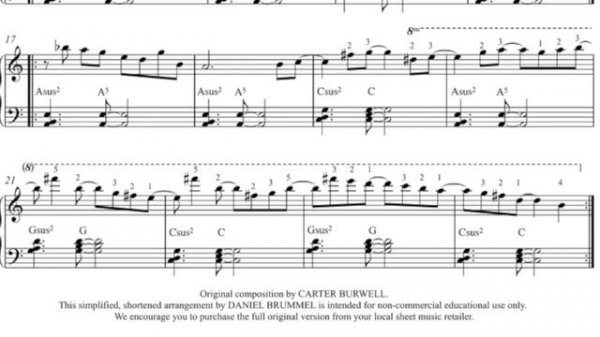 BELLA'S LULLABY (Twilight) - Carter Burwell SIMPLE PIANO SHEET MUSIC