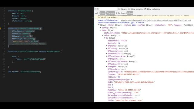 Mapping a REST response to a TypeScript interface смотреть онлайн