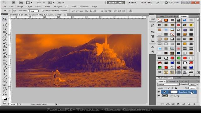 Photoshop Tutorial - Color Correction (Gradient Maps) смотреть онлайн