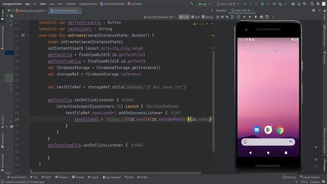 How to Read and Extract Text from a Notepad File in Firebase Storage | Android App Development смотреть онлайн