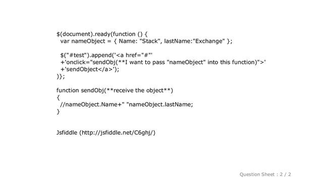 HTML : Pass initialized object to javascript function смотреть онлайн