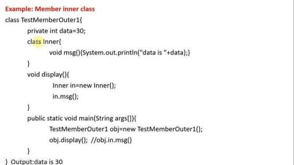 30 - JAVA - NESTED CLASSES AND INNER CLASSES