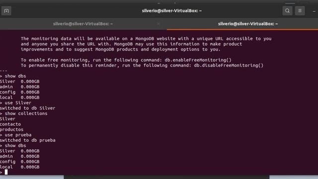 "MongoDB" Crear base de datos, Mostrar bd, Crear collection e insertar registros desde la terminal смотреть онлайн