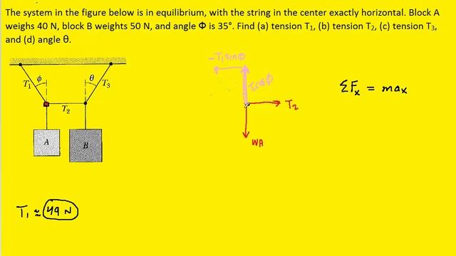 The system in the figure is in equilibrium with the string смотреть онлайн