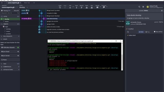 Curso Experto en Git || 5.-Simulación de trabajo de dos desarrolladores смотреть онлайн