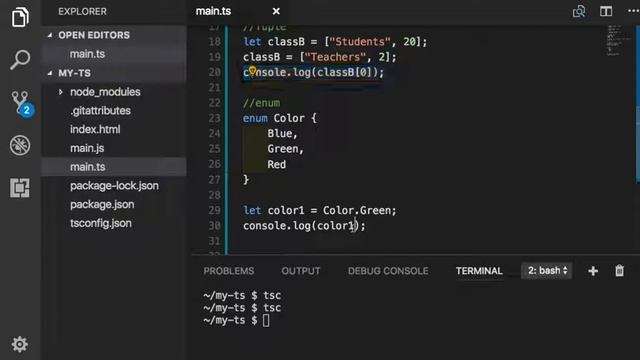 TypeScript 007 enum смотреть онлайн