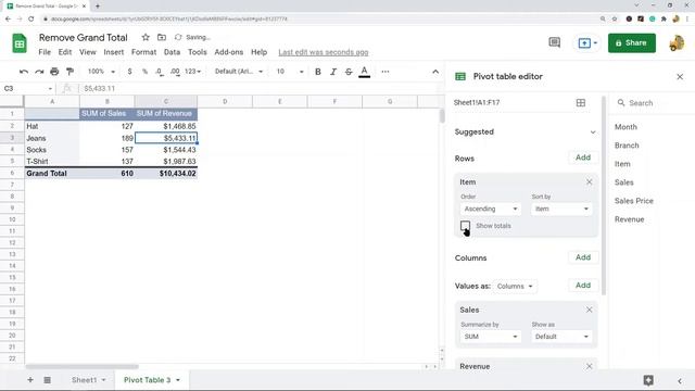 How to Remove Grand Total From a Pivot Table in Google Sheets смотреть онлайн