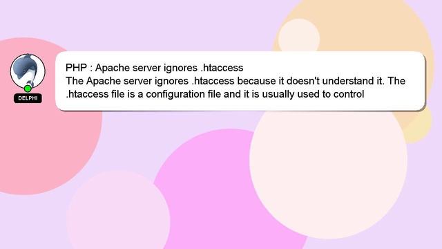 PHP : Apache server ignores .htaccess смотреть онлайн