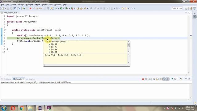 How to use parallelSort(double[] a) method of Java.util.Arrays Class? смотреть онлайн