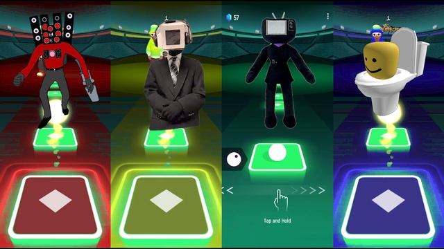 Titan Speakerman vs Photoman vs TV Woman vs Skibidi Toilet Roblox - Tiles Hop смотреть онлайн