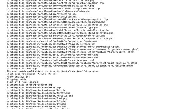 Magento: Problems installing SUPEE-6788 patch on 1.9.2.1 смотреть онлайн