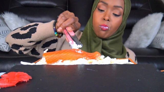 ASMR * SALMON * CREAMY ONION SALAD * MUKBANG (SAVAGE)