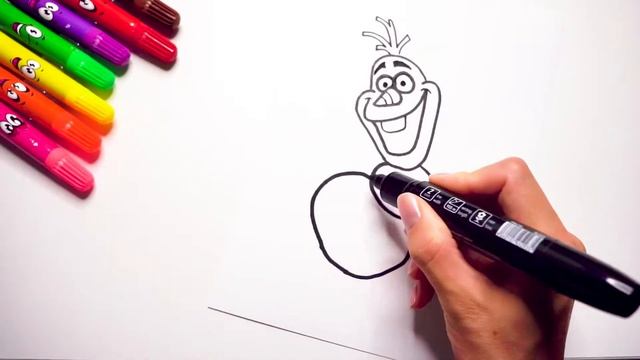Как нарисовать СНЕГОВИКА ОЛАФА. ХОЛОДНОЕ СЕРДЦЕ. How to draw OLAF FROZEN. Рисунок СНЕГОВИК поэтапно смотреть онлайн
