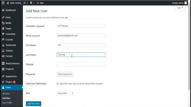 How To Add a New User in WordPress themes ? #vowelweb смотреть онлайн