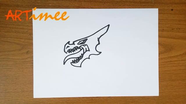 How To Draw A Dragon Head( Step By Step )