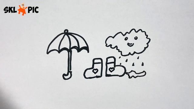 How To Draw An Umbrella, Boots And A Cloud | Рисуем Зонт | Soyabon Botinka Buluti Rasmini Chizish смотреть онлайн