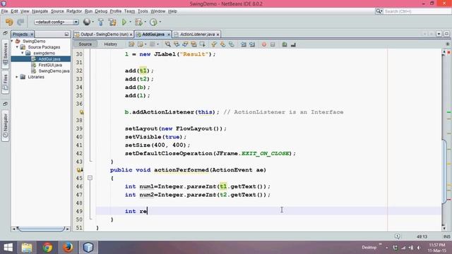 Addition of 2 number using Java Swing Part 3 смотреть онлайн