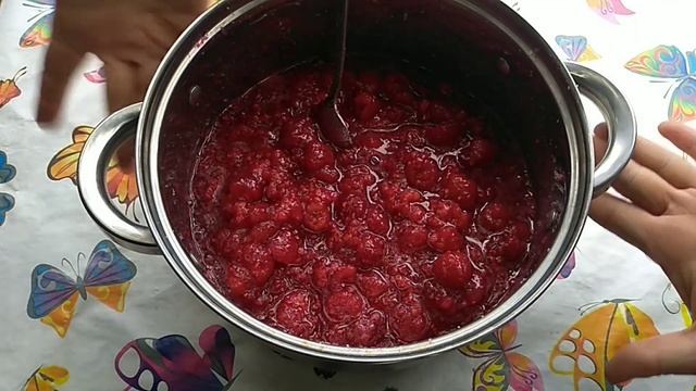 малиновое варенье пятиминутка. мало сахара и быстро. смотреть онлайн