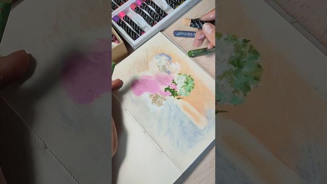 Флоксы масляной пастелью. смотреть онлайн