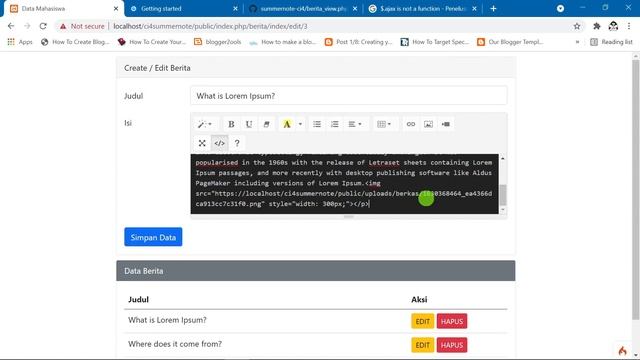 INTEGRASI SUMMERNOTE, CODEIGNITER 4 & BOOTSTRAP 5 | UPLOAD & LIST GAMBAR | Summernote Codeigniter смотреть онлайн