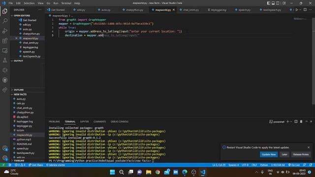 How to Navigate using python? (Checking out the Graphhopper API!!) смотреть онлайн