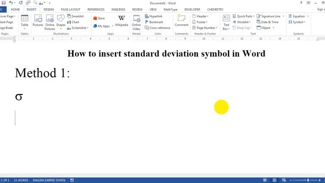 How to insert standard deviation symbol in Word смотреть онлайн