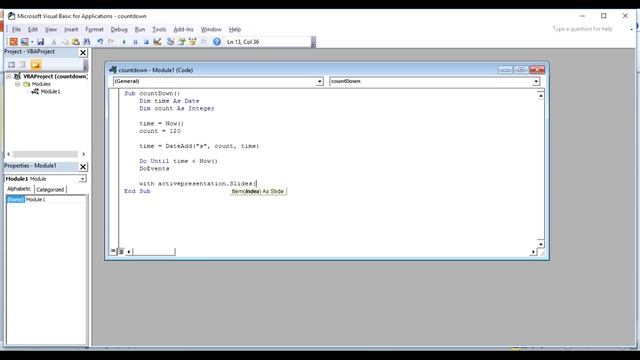 How to make countdown timer by using powerpoint vba смотреть онлайн