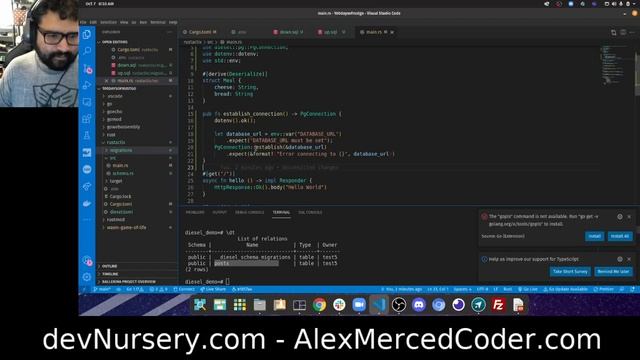 AM Coder - 100 Days of Rust and Go - #23 - Connecting to a Database using the Diesel ORM in Rust смотреть онлайн