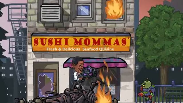 ФЛЕШ ИГРЫ - Obama Alien Defense (Пришельцы!) смотреть онлайн