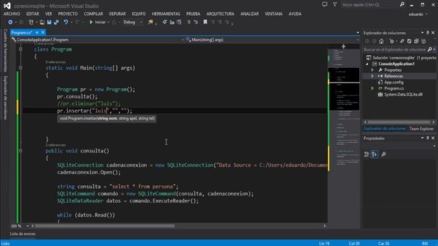 Hacer el DML de una BASE de DATOS SQLite CONECTADA a un Proyecto en C# [CRUD] #2 смотреть онлайн