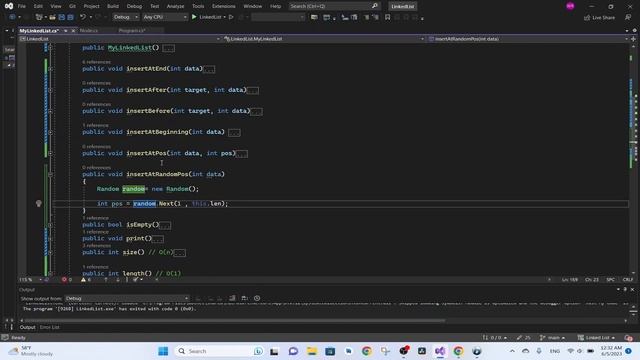 How to insert a node at random position in Linked List. Easy operation смотреть онлайн