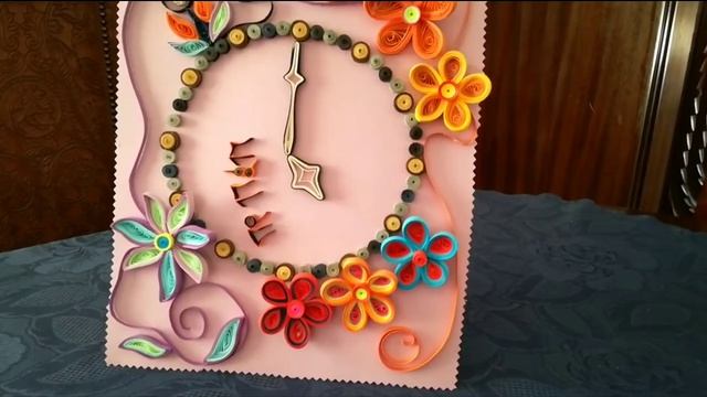 Идеи для подарков. Часы в технике квиллинг. смотреть онлайн