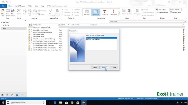 Excel - Import a List of Tasks into Outlook смотреть онлайн
